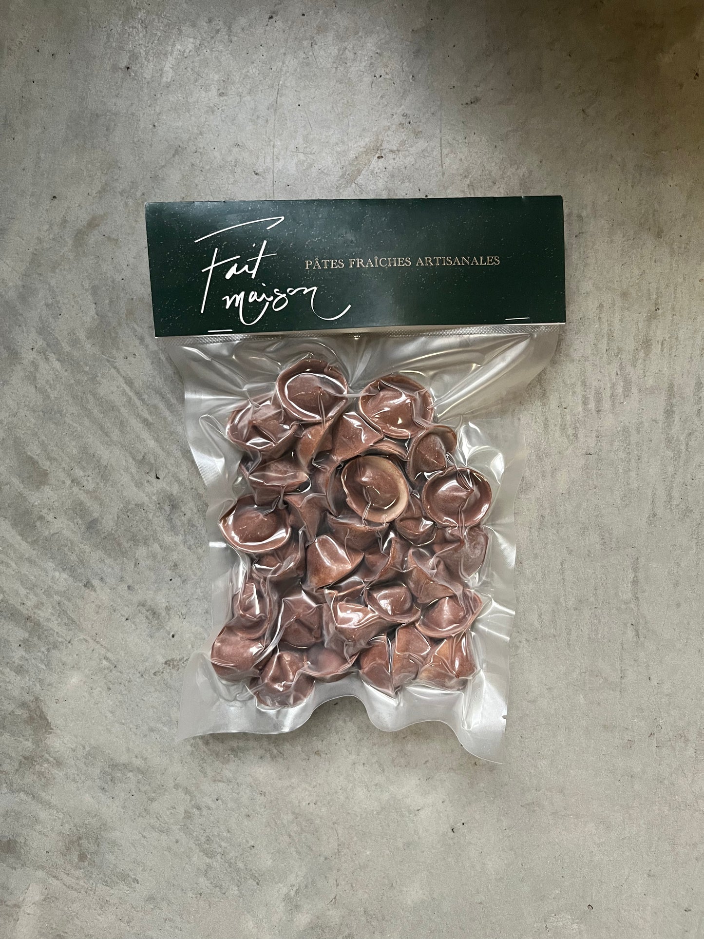 Tortellini au cacao & topinambour
