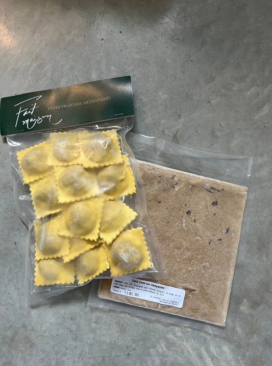 Repas ravioli au boeuf braisé