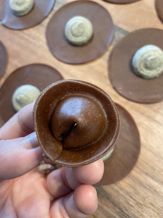 Tortellini au cacao & topinambour